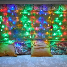 Новогодние светоукрашения Neon-night гирлянда-сеть LED 1х1.5 мМуЛЬТИ с контроллером, 240В