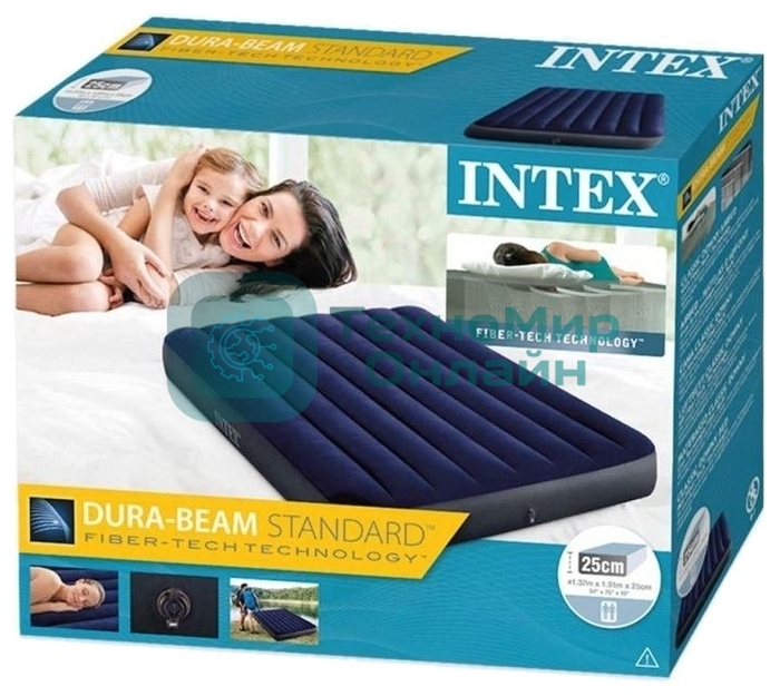Кровать надувная Full Classic Downy Bed 137х191х25см F (64758) INTEX 6941057412450