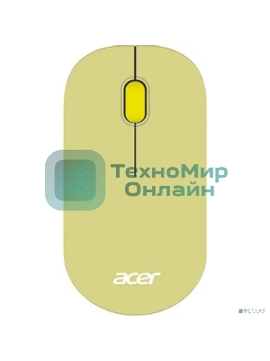 Мышь беспроводная Acer OMR205 зеленый/желтый, 1200 dpi, радиоканал, USB, кнопки - 3