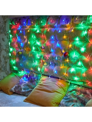 Новогодние светоукрашения Neon-night гирлянда-сеть LED 1х1.5 мМуЛЬТИ с контроллером, 240В