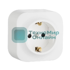 Розетка 1-м ОП Quteo 16А с заземл. белый Legrand 782211