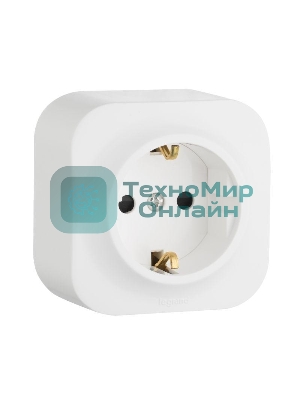 Розетка 1-м ОП Quteo 16А с заземл. белый Legrand 782211