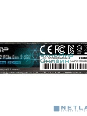 Накопитель SSD Silicon Power M-Series, 256Gb, PCIe 3.0 x4, M.2 2280, NVMe, R/W 2200/1600