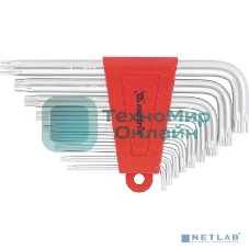 Набор ключей имбусовых Matrix TORX, 9 шт., T10-T50, CrV, короткие, сатин.