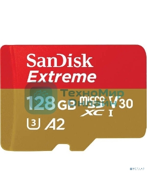 Флеш карта microSD 128Gb SanDisk microSDXC Class 10 UHS-I A2 C10 V30 U3 Extreme 190MB/s