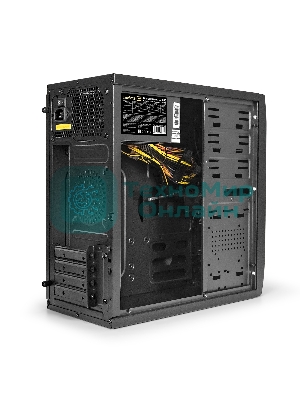 Компьютерный корпус Minitower ExeGate EX272748RUS QA-412U Black, mATX, (XP600, Black, 120мм), 2хUSB+2хUSB 3.0, Audio