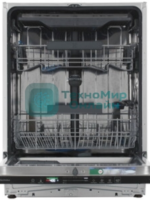 Встраиваемая полногабаритная посудомоечная машина Electrolux KEGB9420W, загрузка на 15 комплектов посуды, сенсорное управление, 8 программ, 59.6x55x82 см, черный , сушка: с открыванием дверцы/с теплообменником, индикация на полу: проекция диспле