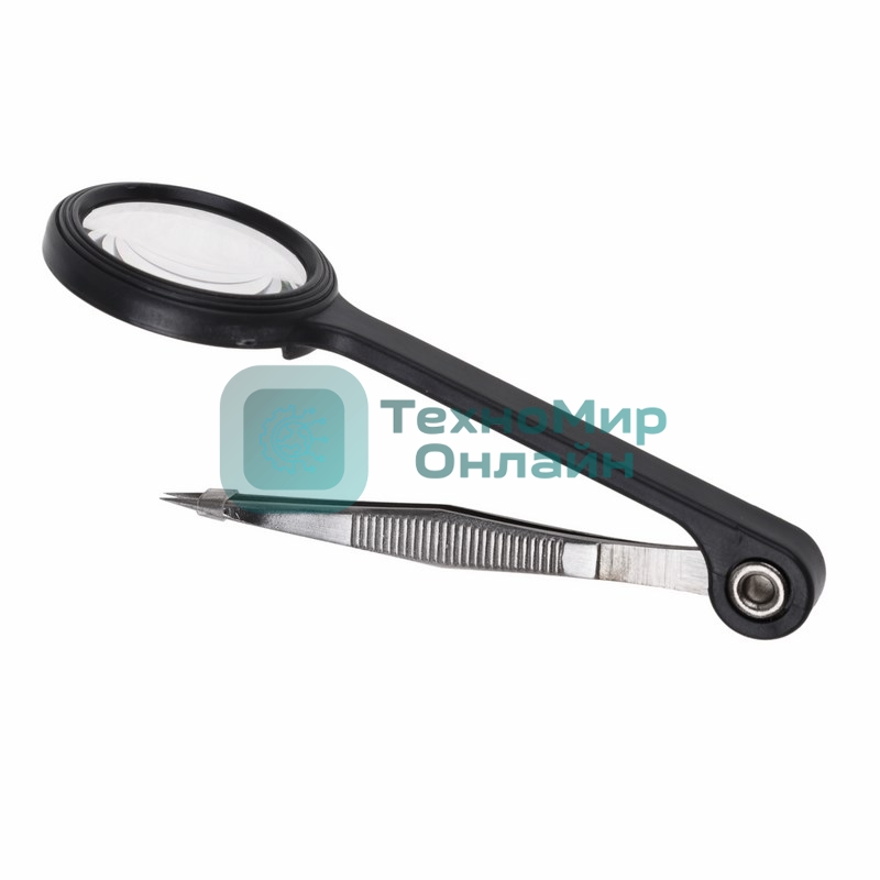 Лупа ручная с пинцетом 8х Rexant