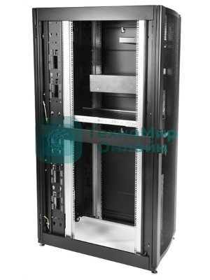 Шкаф серверныйЦМО! ПРОФ напольный 42U (800x1200) дверь перфорированная 2 шт., черный, в сборе (ШТК-СП-42.8.12-44АА-9005)