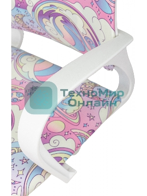 Кресло детское Бюрократ BuroKIDS 1 W мультиколор луна розовая крестов. пластик пластик белый