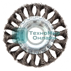 Щетка Matrix для УШМ 100 мм, посадка 22,2 мм, плоская, крученая металлическая проволока