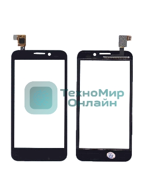 Сенсорное стекло (тачскрин) для Alcatel One Touch Snap 7025D, черное