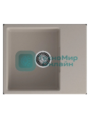 Мойка GRANFEST URBAN 658L 1-чаша+крыло 580x490мм, монтаж: врезной, материал: кварц, песочный