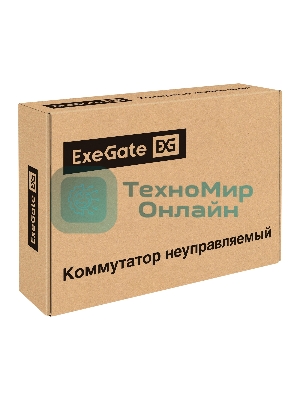 Коммутатор неуправляемый ExeGate EDES-1016D (16-портовый UTP 10/100Mbps, металлический корпус, с возможностью установки в стойку)