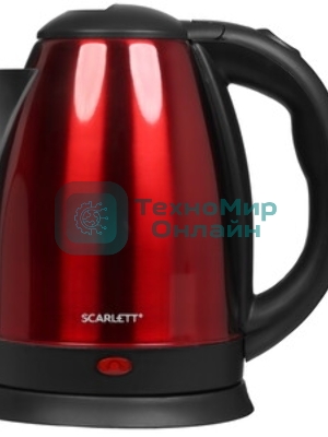 Чайник электрический Scarlett SC-EK21S76 2 л, 1800 Вт, красный (корпус: нержавеющая сталь)