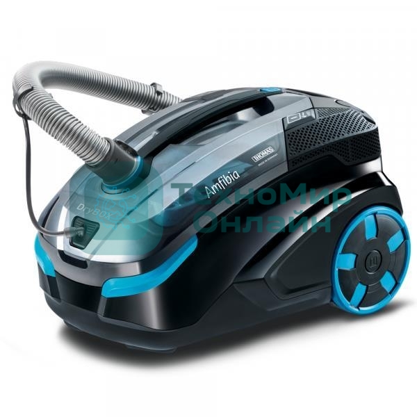 Моющий пылесос Thomas DryBOX Amfibia черный/голубой, 325/1700 Вт, уборка влажная/сухая/сбор жидкости, пылесборник контейнер 2.6 л