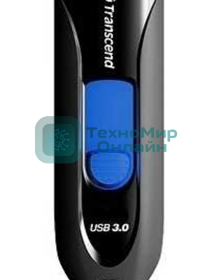 Флешка USB Transcend JetFlash 790 (TS128GJF790K), 128Gb, USB 3.0, R/W 90/40, черный/синий