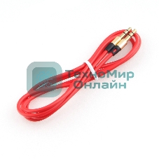 Кабель аудио Cablexpert CCAB-01-35MM-1MR, 3.5 Jack (M)/3.5 Jack (M), красный. 1м, блистер