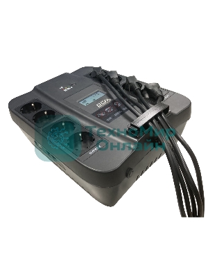 Источник бесперебойного питания Powercom Back-UPS SPIDER, Line-Interactive, LCD, AVR, 550VA/330W, Schuko, USB, черный (1456259)