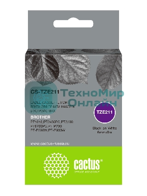 Картридж ленточный Cactus CS-TZE211 черный для Brother 1010/1280/1280VP/2700VP