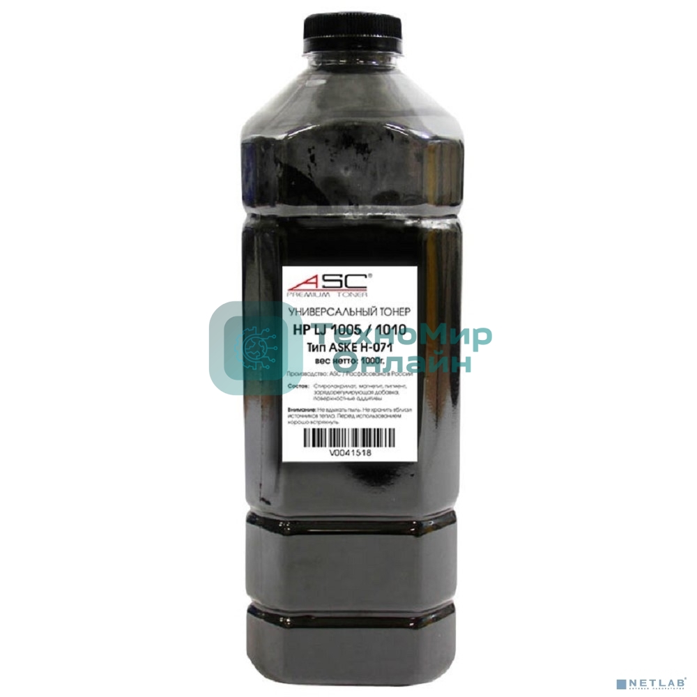 Тонер ASС Универсальный для НР LJ 1005/1010 (Тип ASKE H-071), Bk, 1 кг, канистра