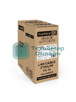 Кабель ExeGate Special UTP 4 пары кат.5e CCA, 26AWG, бухта 100м, серый, PVC