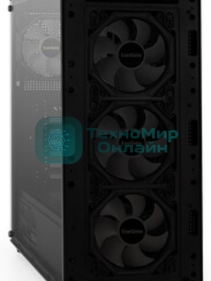 Компьютерный корпус Miditower ExeGate i3 BASE-NPX700 (ATX, БП 700NPX с вент. 12 см, с окном, 1*USB+1*USB 3.0, аудио, 4 вент. 12см с RGb подсветкой)