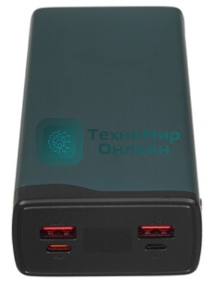 Портативный аккумулятор OLMIO QS-30, 30000mAh, 22.5W, QuickCharge3.0/PowerDelivery, LCD, темно-зеленый