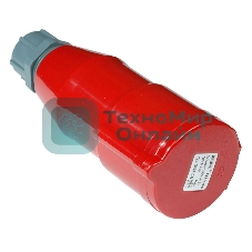 Вилка Lanmaster LAN-IEC-309-32A3P/F трехфазная мама 32A 380V разборная красная