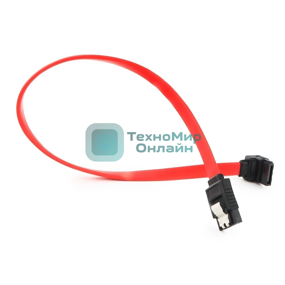 Кабель интерфейсный SATA Cablexpert CC-SATAM-DATA90-0.3M, 30 см, угловой разъем, 7pin/7pin, защелка, пакет