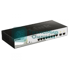 Коммутатор D-Link DGS-1210-10P/ME/B1A Управляемый 2 уровня с 8 портами 10/100/1000Base-T с поддержкой PoE и 2 портами 1000Base-X SFP