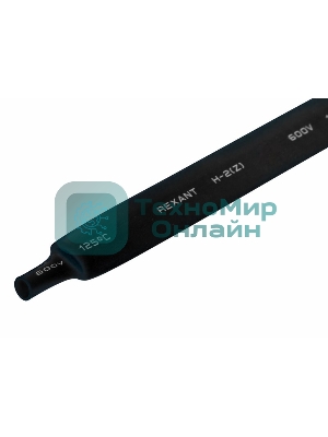 Термоусаживаемая трубка Rexant 9,0/4,5 мм, черная, упаковка 50 шт. по 1 м