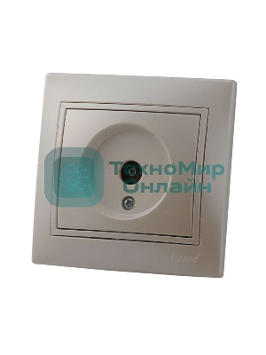 Розетка телевизионная СП Мира проходная жемчуж. белый перламутр Lezard 701-3030-129