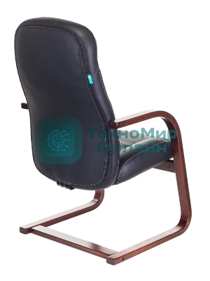 Кресло компьютерное Бюрократ T-9923WALNUT-AV/BL черный, кожа, низкая спинка