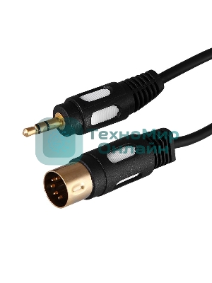 Шнур Rexant DIN 5 Pin - Stereo 3,5 мм, длина 1,5 метра (GOLD)