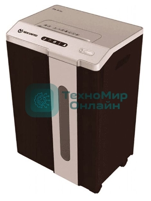 Шредер New United Etalon ET-15M серый (секр.P-5)/перекрестный/15лист./25.6лтр./скрепки/скобы/пл.карты/CD