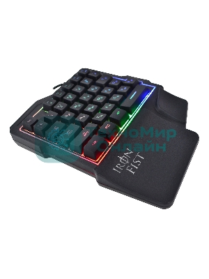 Игровой блок Oklick 701G IRON FIST черный USB for gamer LED (подставка для запястий)