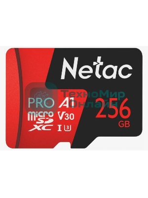 Флеш карта NeTac Карта памяти Netac MicroSD P500 Extreme Pro 256Gb, Retail version card only
