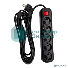 Сетевой фильтр 5bites SP5B-350 5S/3*1.5MM2/16A/ABS/5M/черный