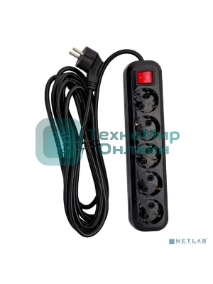 Сетевой фильтр 5bites SP5B-350 5S/3*1.5MM2/16A/ABS/5M/черный