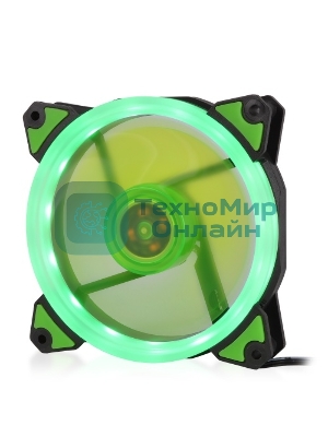 Вентилятор для корпуса Crown CMCF-12025S-1232 черный/зеленый, 120 мм, 1650 об/мин, 23 дБ, 3 pin