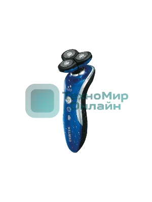 Электробритва Centek CT-2170 (синий) ротор 3D, влажное бритье, 3 плав.головки, 2-ные лезвия, до 50 мин раб