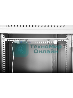 Панель осветительная Rem, с кронштейном серого цвета, 1U, 40х484х35 мм (ВхШхГ), 230V, 19