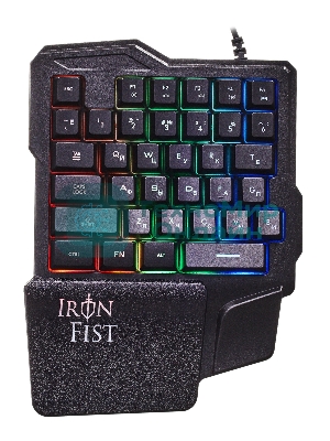 Игровой блок Oklick 701G IRON FIST черный USB for gamer LED (подставка для запястий)