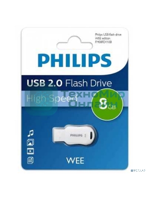 Флешка USB 8Gb PHILIPS WEE 2.0 8Gb, USB 2.0