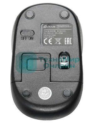 Мышь беспроводная Oklick 665MW черный/синий, 1000 dpi, радиоканал, USB, кнопки - 3
