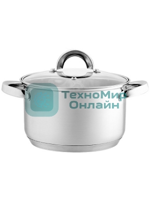 Кастрюля WEBBER BE-113/2 из нерж стали со стеклянной крышкой (d=22; 5,2 л) (6)