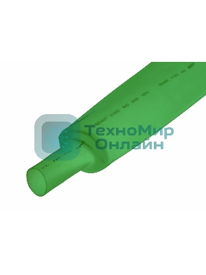 Термоусаживаемая трубка Rexant 35,0/17,5 мм, зеленая, упаковка 10 шт. по 1 м