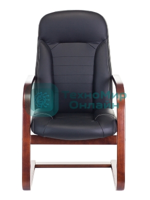 Кресло компьютерное Бюрократ T-9923WALNUT-AV/BL черный, кожа, низкая спинка