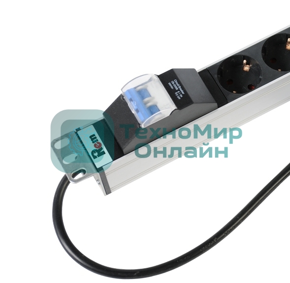 Вертикальный блок розеток Rem-16 с авт. 16А, 25 Shuko, 16A, алюм., 42-48U, шнур 3 м.